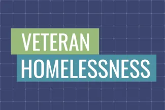Veteran Homelessness Green Veteran, Blue Homelessness Tile