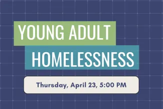 young adult homelessness image with date